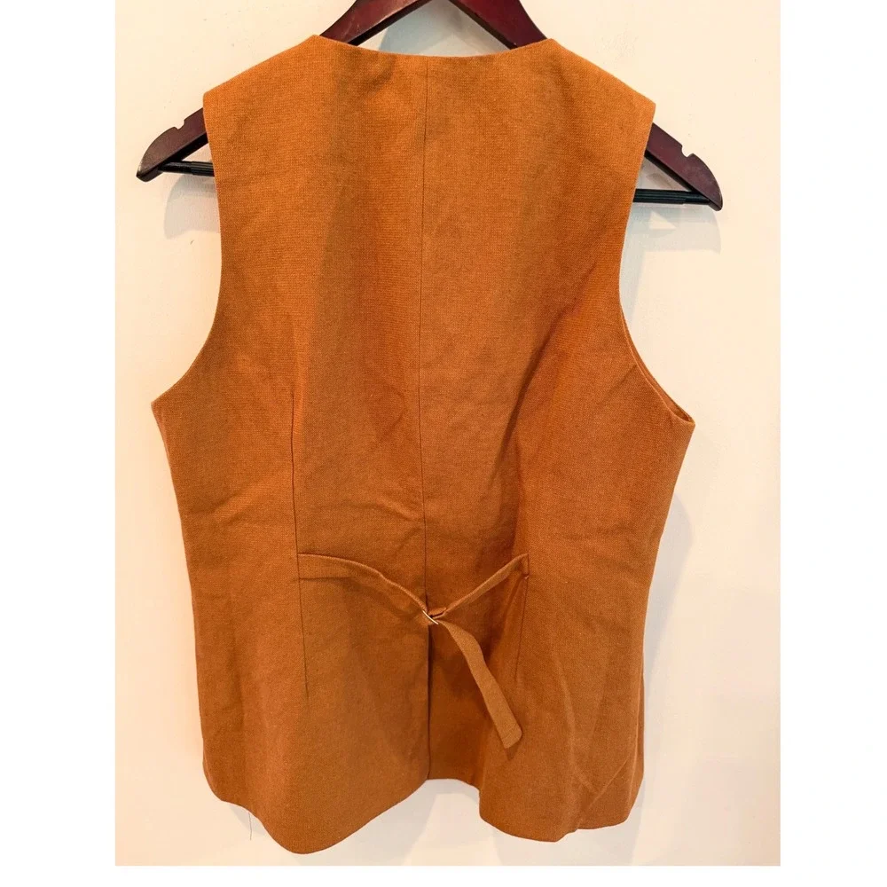 ASTR‎ The Label Womens Brown Asymmetrical Button Front Vest ACT18865 NWT Size L